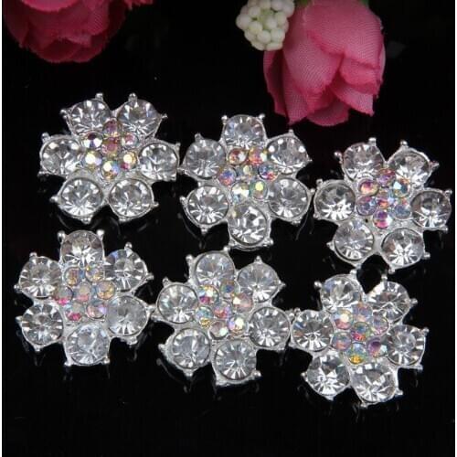 50pcs/lot DIY Children Hair Accessories plum blossom Rhinestone Button hair accessory Jewelry accessories Free Shipping