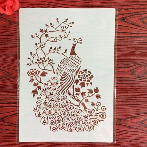 A4 29 * 21cm peacock animal DIY Stencils Wall Painting Scrapbook Coloring Embossing Album Decorative Paper Card Template,wall