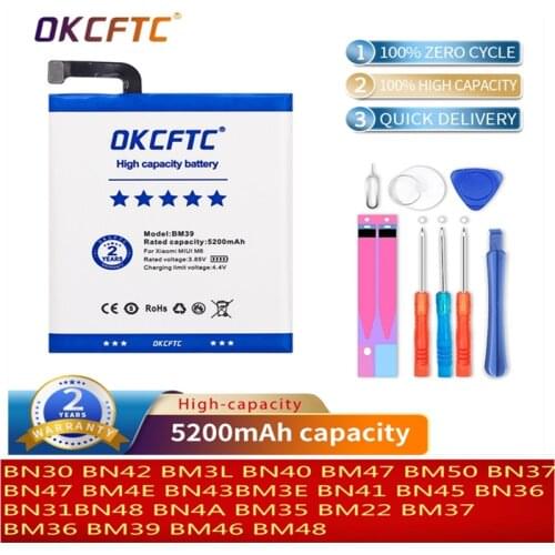 High capacity battery for Redmi Note Mi Max 2 A2 3 3S 4 4A 4C 4X Mix 5 5A 5X 5S 6 6X 7 8 9 Lite Plus Pocophone F1 Phone Battery