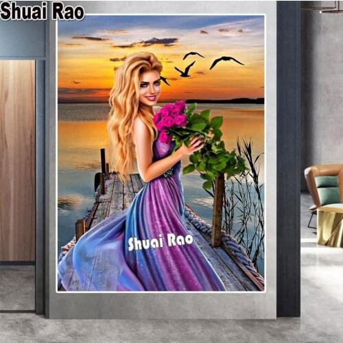 Fantasy Woman diamond embroidery 5d square diy diamond painting full,diamond mosaic Sea scenery,wholesale,retail,Gift