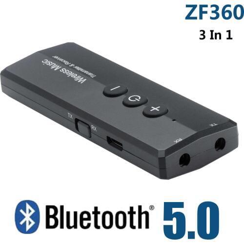 Bluetooth 5.0 Transmitter Receiver 3 in 1 EDR Audio ZF-360 Wireless Adapter Dongle Mini 3.5mm AUX For TV PC Car HIFI Home