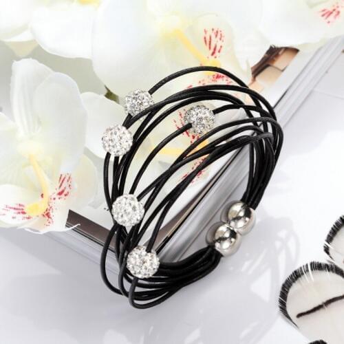 Wholesale summer cool magnetic clasp Genuine slake leather jewelry shamballa beads bracelets/bangle charm bracelet