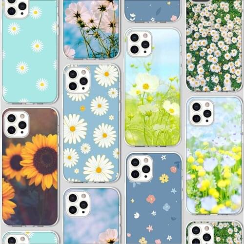 Ciciber Funda Case for Iphone 12 Case for IPhone 12 11 Pro XR 7 X XS Max Mini 8 6 6S Plus SE 2020 Silicone Plant Sunflower Vogue