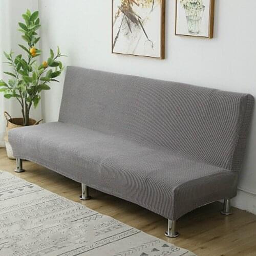 Armless Sofa Bed Cover Polar Fleece Without Armrest Printed Covers Stretch Slipcover Folding Furniture Decoration Bench Covers