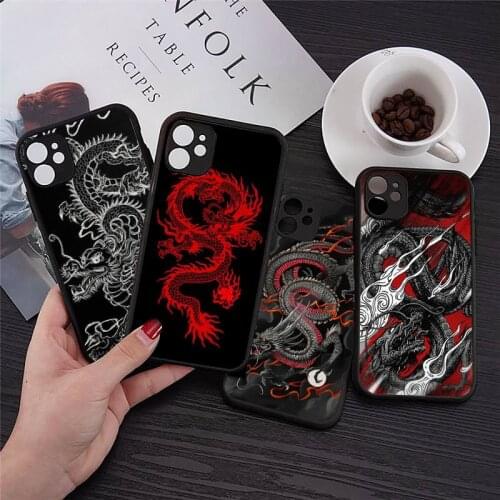 Dragon Phone Case Transparent Matte for iPhone 7 8 11 12 s mini pro X XS XR MAX Plus cover funda