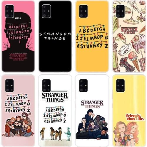 Cartoon Stranger Things Case for Samsung Galaxy A12 A02 A03S A21S A22 A32 A52 A72 A82 Quantum 2 S21 Plus FE Ultra M02S M12 Cover