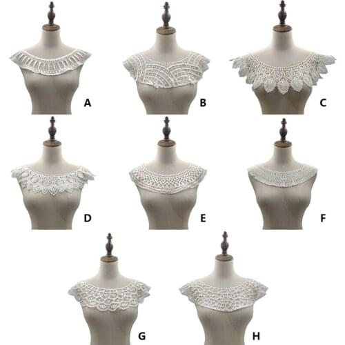 CPDD 1 Pc Lady Shirt False Collar Lace Detachable False Neck Polyester French Style Hollowed-Out Collar