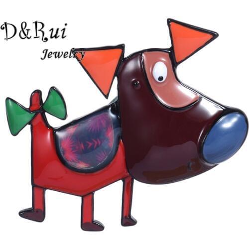 D&Rui Jewelry 2019 Cute Cartoon Animal Dog Brooch Pin for Kids Gift Badges Brooches Lapel Pins Clothing Bag Shoes Accessories