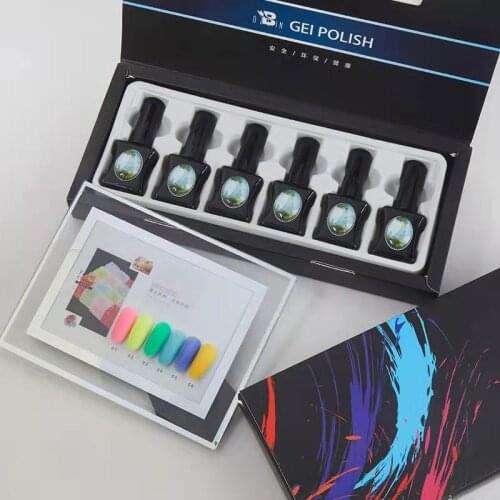 Bozlin 6 Colors Series Gel Nails Gel Polish Soak Off 15 ml UV Gel Manicure Color Nails Art Tool Gel Nail Varnishes Need Top Coat