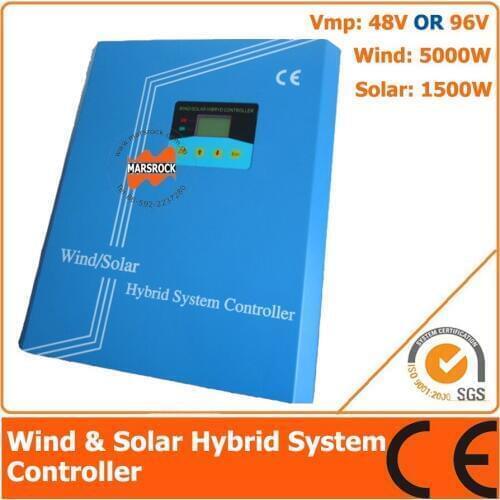 48V/96V 6500W Hybrid Controller with LCD Display, 5000W Wind Power, 1500W Solar Power