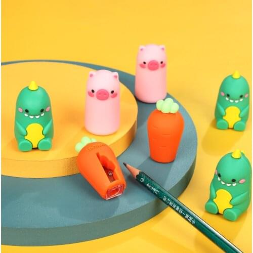 JIANWU 1pc Creative Pencil Sharpener Mini Portable Pencil Sharpener Single Hole Multifunctional Office School Stationery