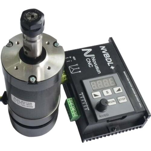 NVBDH + NVBDL + ER8 DC motor controller kit 1 brushless motor driver 400W 1 brushless spindle motor 48VDC 52mm fixture