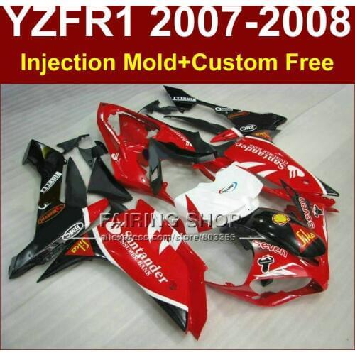 Sika red white fairing set for YAMAHA YZFR1 2007 2008 fairings kits R1 YZF R1 YZF1000 YZF 1000 07 08santander bodyworks