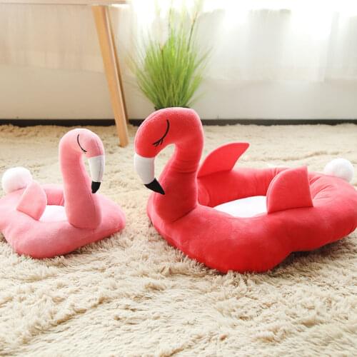 Flamingo Pet Bed Long Plush Dog Beds for Small Dogs Soft Warm Luxury Window Cat Sleeping Bed Comfortable Cute Kitten Puppy House