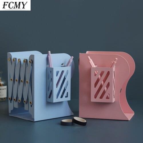 Creative Metal Bookstand Retractable Student Desk Book Storage Rack Simple Foldable Office and School Stationery