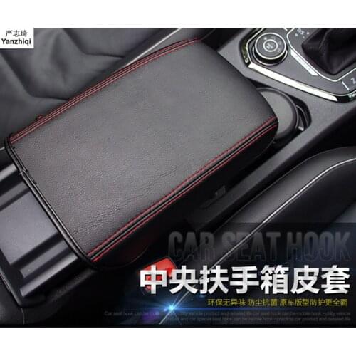 Microfiber leather Armrest Console Pad Cover Cushion Support Box Armrest Top Mat Liner For Volkswagen VW Tiguan mk1 2010-2017