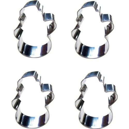 Mini Snowman shape 4 piece biscuit cutting molds, baking tools, cake decorating soft candy tools