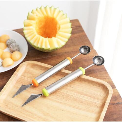 Multifunction kitchen gadget stainless steel fruit vegetable tools carving cutter melon scoops ballers LX8300
