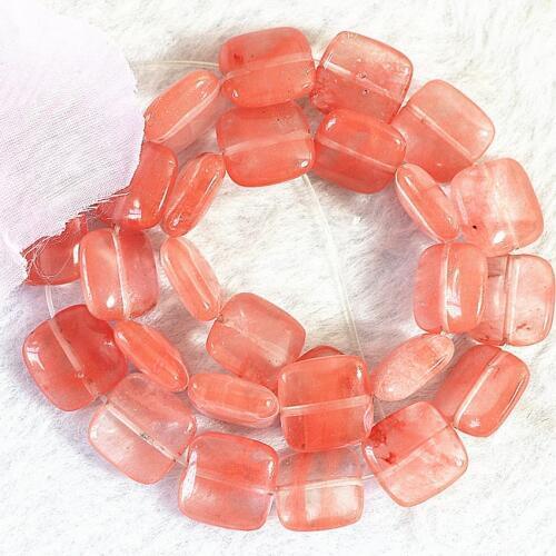 Fashion Cherry Watermelon Stone 12x12mm Square Beads Diy Jewelry Loose Beads 15" B487