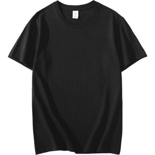Men Loose T-shirt Minimalist Solid Color Short Sleeve Oversized T-shirt Summer Wear