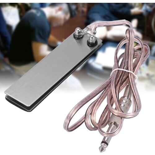 Mini Stainless Steel Foot Pedal Switch Controller Tattoo Power Supply Machine Footswitch + 5ft Clip Cord Tattoo Accessory Tools
