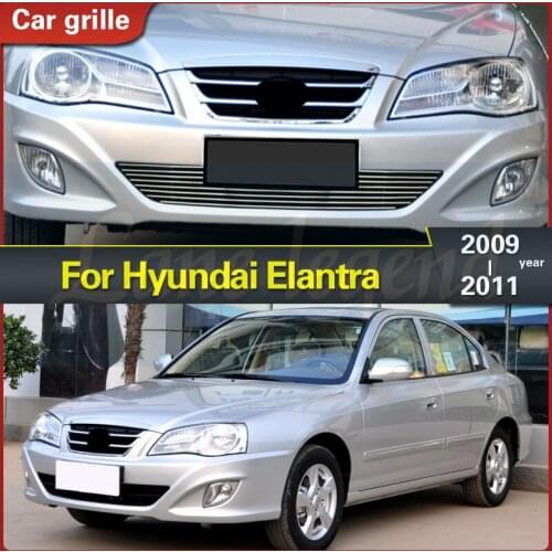For Hyundai Elantra 2009 2010 2011 Car front bumper Mesh Grille Around Trim Racing Grills Car grille Grill cover Body kit
