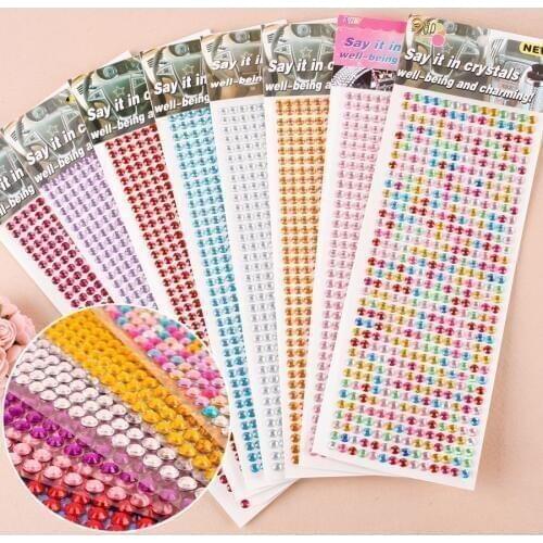 Crystal Rhinestone Self Adhesive Stickers Mobile Car Decor DIY Craft Decals Gems Craft Supplies Scrapbooking Stickers nail gems
