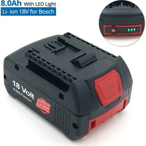 8000mAh Li-ion Replacement for Bosch 18V Rechargeable Battery BAT609 BAT610G BAT619 BAT621 BAT622 GSR 18V-LI Power Tools