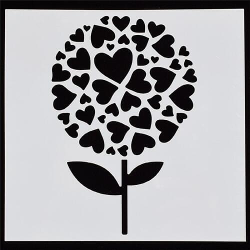 High Quality Plastic heart flower Shape Resuable Stencils DIY Home Decor Scrapbooking Album Crafts