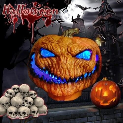 Horrible Evil Pumpkin LED Light Battery Powered LED Lamp Decoration Horror Photography Props Party Featival Halloween Decor