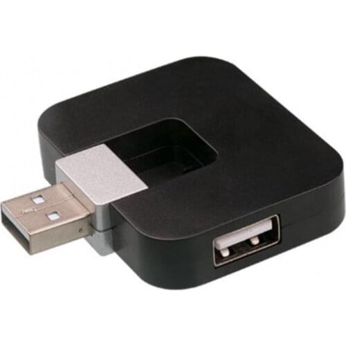 Rotatable 4 Ports USD2.0 Data Cable Hub Splitter with U Disk for Car Laptop PC 2021