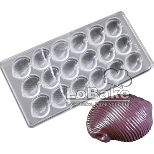 High quality 15 cavities sea snail shell Conch shape Polycarbonate fondant molds cake tools for chocolate baking accessories
