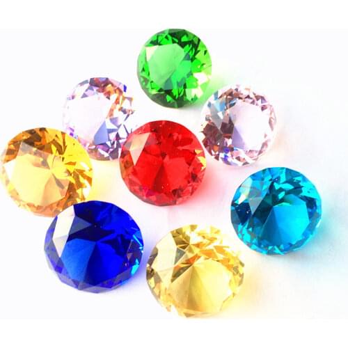 Free Shipping 50pcs/lot 2020 Souvenir Gift 30mm Diamond Crystal Home Decoration 30mm Beautiful Decor Paperweight Feng Shui