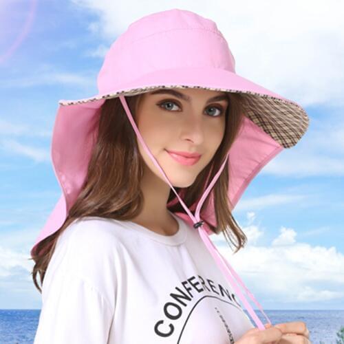 Outfly Wide Eaves Sunshade Hat With Neck Guard LadiesSummer Ultraviolet UPF50+ Hats For Women