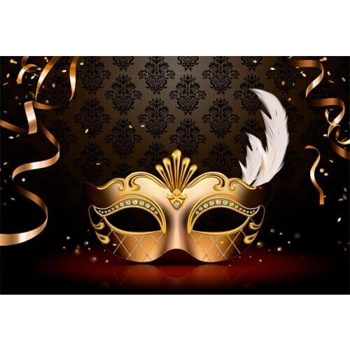 Golden mask photo backgrounds 2020 Halloween photography backdrops for kids photography studio accessories fotografia lv-1187