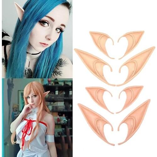 1 Pair Cosplay Costume Elf Ears Mysterious Creative Emulsion Latex Angel Ears Halloween Decoration