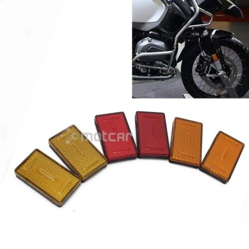 1Pair ABS Motorcycle Front Fork Leg Reflective Reflector For BMW Model Motor Red Yellow Plastic