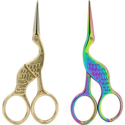 1Pcs Stainless Steel Vintage Tailor Scissors Crane Sewing Retro Embroidery Scissors Short Fabric Cutter Yarn Shear