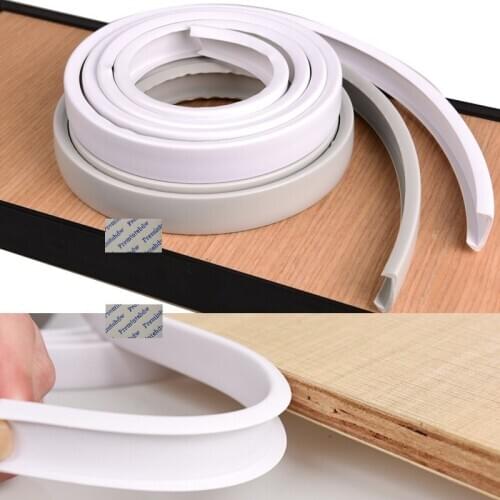 20Meters DIY Grey White Soft Plastic Glue Free U Shaped Edge Banding Cover For Woodworking Panel Cutout Edge Cover