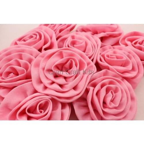 40pcs large soft Crinkle Chiffon silk Flowers for Holidays, Christmas, Family Photos, Baby Headband mix colors 95mm