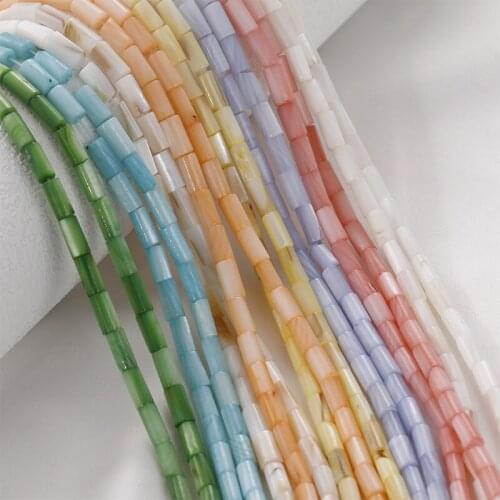 4x8mm Natural Dyed Shell Bead Cylinder Shape High Quantity Colorful Shell Beads DIY Jewelry Bracelet Necklace