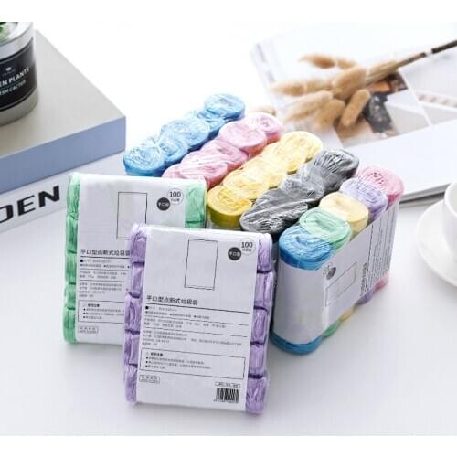 5 Rolls of 100 Pack Household Garbage Bag Kitchen Bathroom Household Point Break Plastic Storage Bag for Hotel Waste Trash Bags