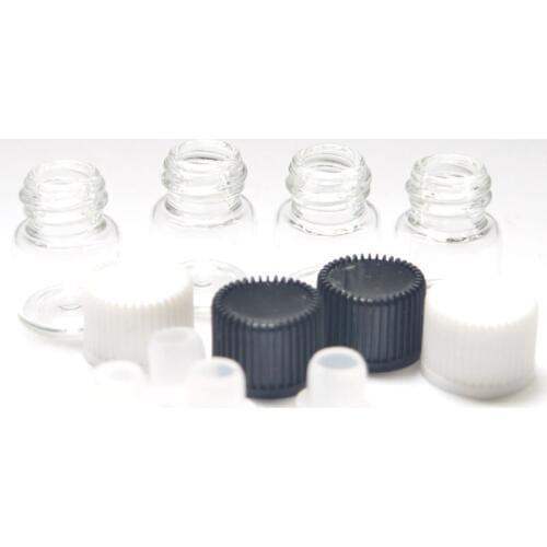 500pcs 1ml Small Clear Glass Parfume Vial Refillable With Orifice Reducer And Cap Mini Essential Oil Sample Bottle