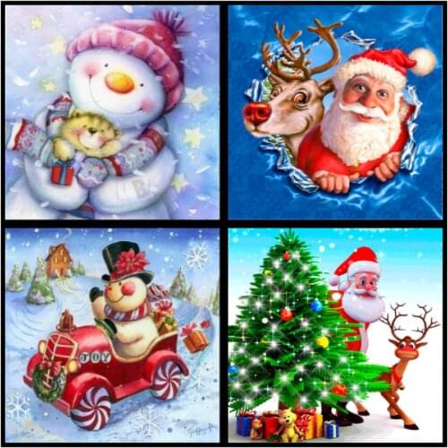 5D DIY full diamond Christmas snowman pattern cross stitch diamond embroidery mosaic diamond home decoration