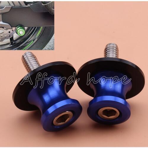 8mm Motorcycle Street Racing Road Bike Anodized Swingarm Slider Spools Stand Screws Blue Universal Fit for Honda CBR600RR