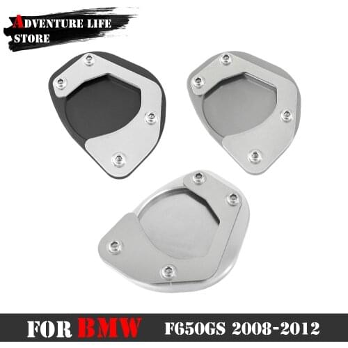 Motorcycle CNC Aluminum Kickstand Foot Side Stand Extension Pad Support Plate For BMW F650GS F 650 GS 650GS 2008 2009 2010-2012