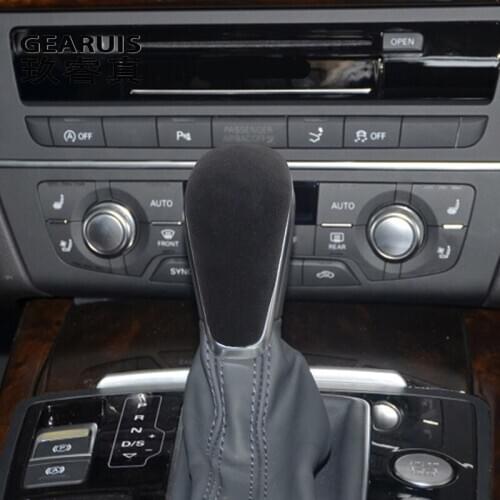 Car Styling Suede leather Interior Gear Shifter Covers Protector Trim decoration Auto Stickers For Audi A6 C7 A7 accessories