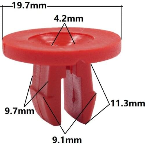 Auto Nut Grommet Clips Bigs 9mm hole For Ford Red Plastic Fixed Grommet Car Fastener