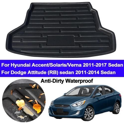 Rear Boot Cargo Liner Tray Trunk Luggage Floor Mat Pad For Hyundai Solaris Accent Verna i25 2011 - 2017 For Dodge Attitude Sedan