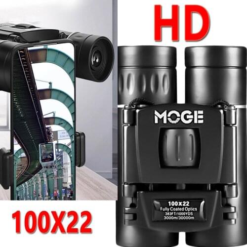 100x22 Binoculars HD Waterproof Mini Powerful Binoculares Profesionales Portable 30000m Telescope 40x22 Magnification BAK4 1pcs